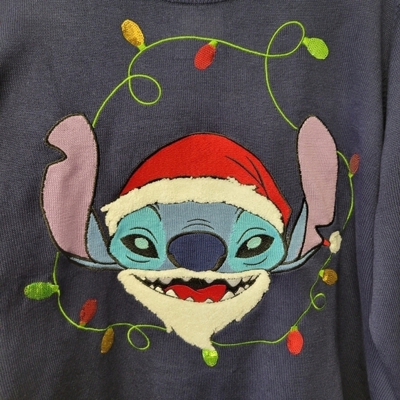 Torrid Santa Stitch Disney Lilo & Stitch Sweater Blue 2X - Picture 5 of 8